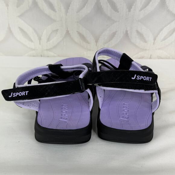 Jsport Kaia Ladies' Strap Black Purple Sandal Size 10 - Picture 5 of 9
